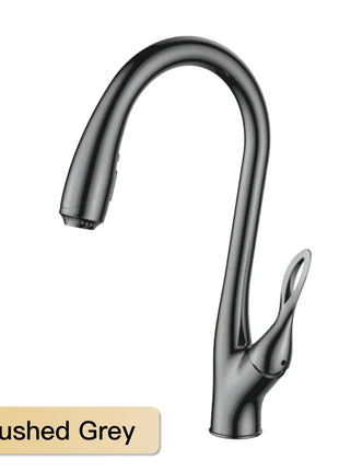 AITANA Modern Luxury Golden Brass Kitchen Faucet Pull-Out Design Single Handle for Hot And Cold Water 3 Functions Sink Faucet