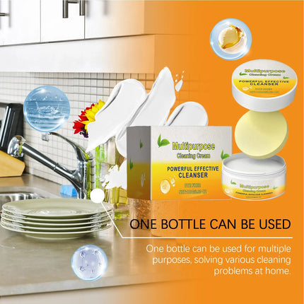 Multipurpose Cleaner Cream Powerful Decontamination Kitchen Paste Stain Remover Stain Polishing Cream for Kitchen Bathroom