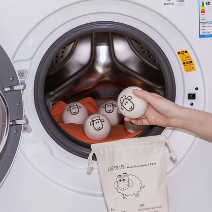 Boules de séchage en laine 7 cm, réutilisables, adoucissantes pour le linge