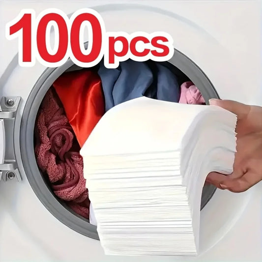 100pcs Color Catcher Laundry Sheets, Anti-Dye Transfer for Washing Machine, Prevents Color Runs
