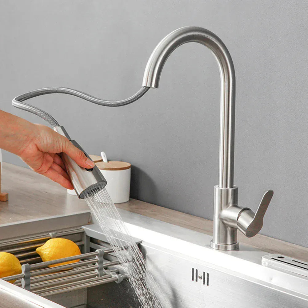 2025 NEW Kitchen Vegetable Wash Tank Stainless Steel Basin Sink Rotatable Hot  Cold Pull-Out Extendable Faucet Vegetable Wash