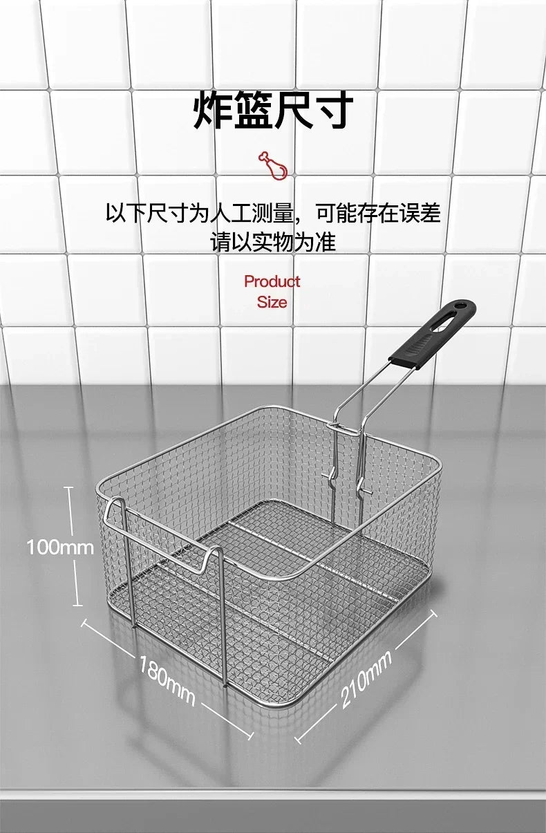 220V Professional Fryer Electric Cookware for Kitchen Deep French Fries Commercial Fryers Frying Oil Cooker Timer Arfrai AE