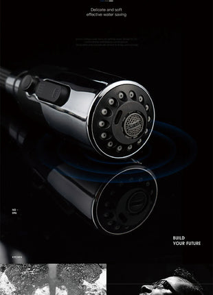 AITANA Modern Luxury Golden Brass Kitchen Faucet Pull-Out Design Single Handle for Hot And Cold Water 3 Functions Sink Faucet