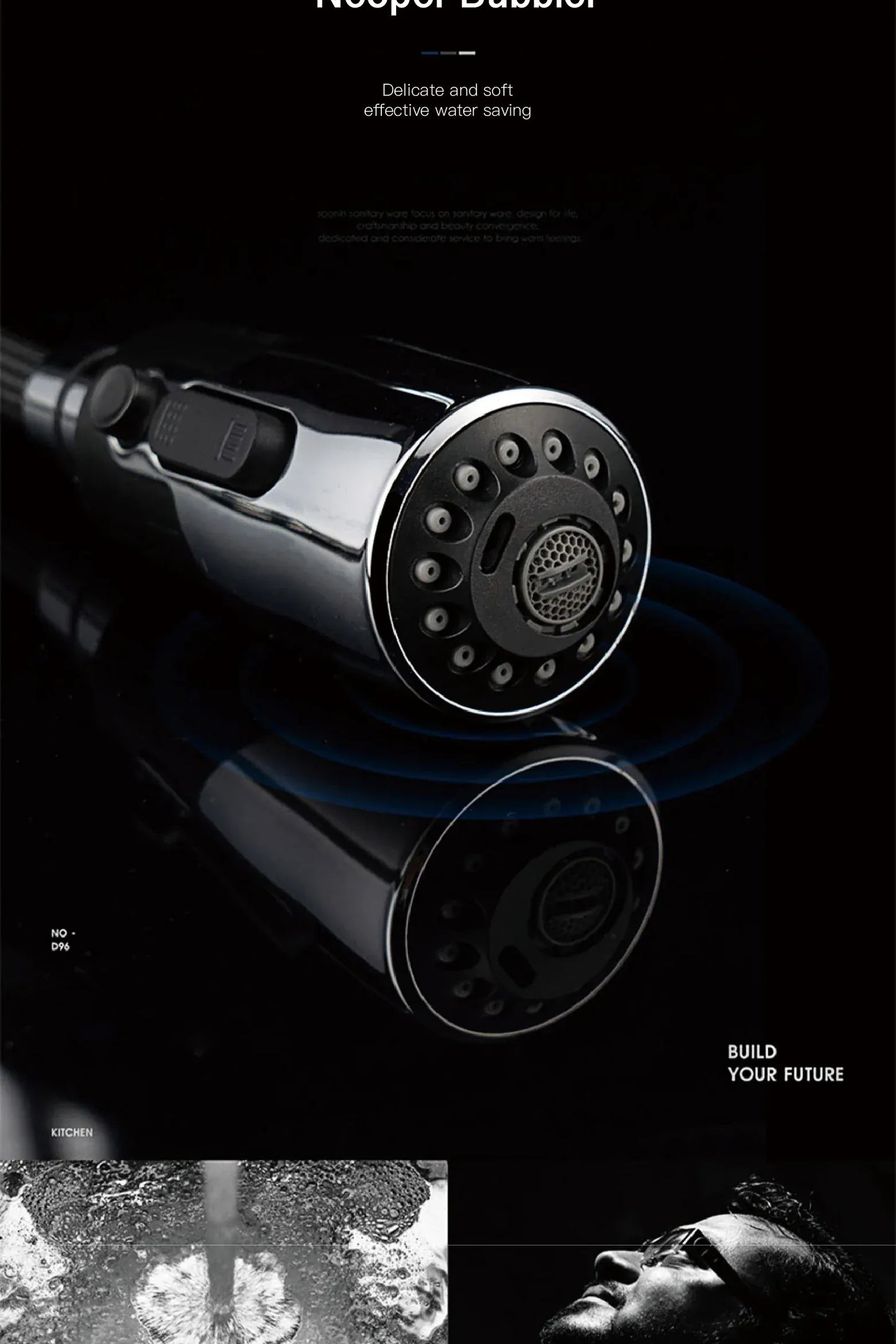 AITANA Modern Luxury Golden Brass Kitchen Faucet Pull-Out Design Single Handle for Hot And Cold Water 3 Functions Sink Faucet