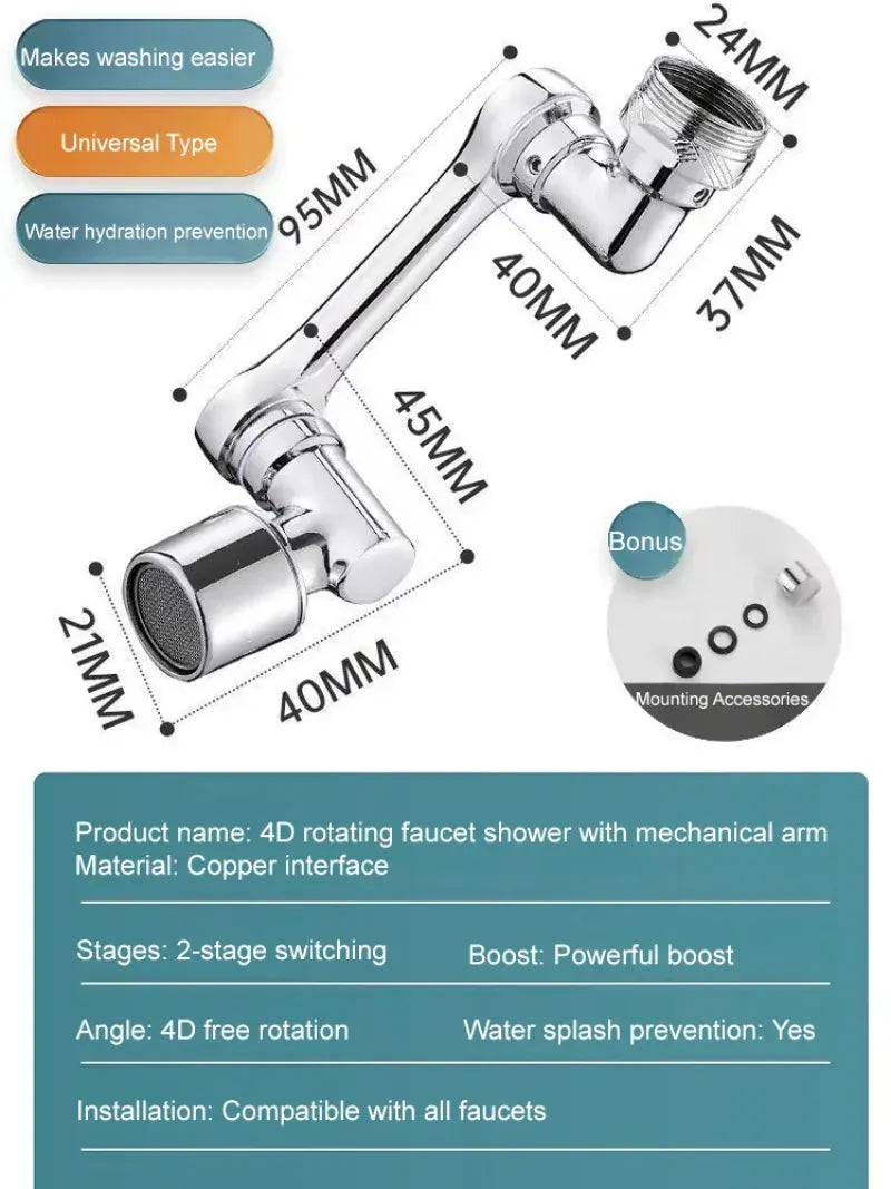 Spinning Faucet Faucet Emergency demand Easy to use Stainless steel Wide range of applications Splashproof faucet