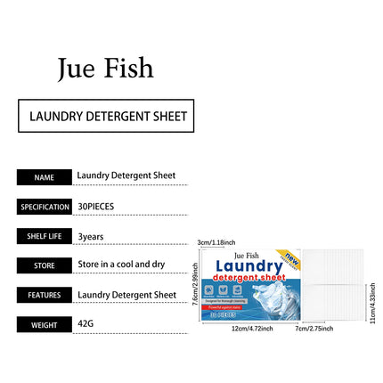 Lessive Jue Fish (30 pièces) ,détachant pour les vêtements - E-menage