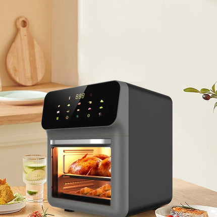 Four à air chaud 1350 W 12 L - Multifonctionnel, grande capacité, sans huile, sain, écran tactile numérique, usage domestique, facile à nettoyer
