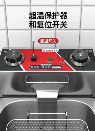 220V Fryer Electric Cookware for Kitchen Deep French Fries Commercial Fryers Frying Oil Cooker Timer Arfrai 10L Ar AF