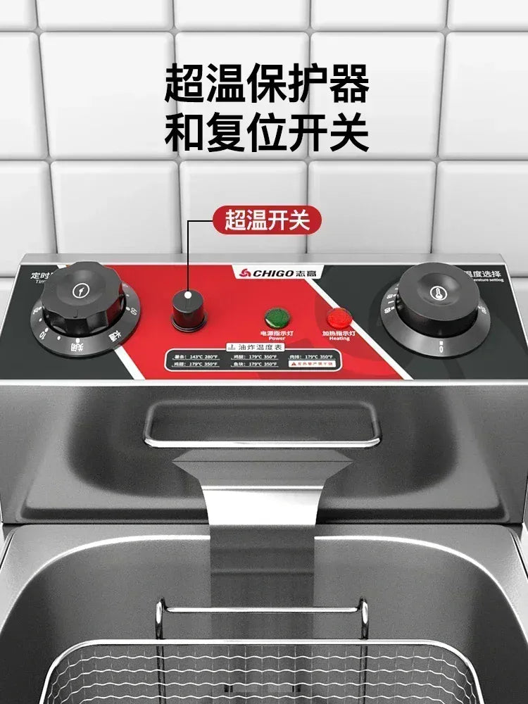 220V Fryer Electric Cookware for Kitchen Deep French Fries Commercial Fryers Frying Oil Cooker Timer Arfrai 10L Ar AF