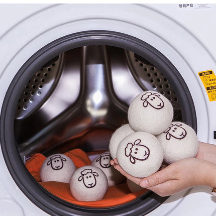 Boules de séchage en laine 7 cm, réutilisables, adoucissantes pour le linge