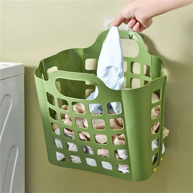 B84B - Panier à linge pliable en plastique pour linge sal - E-menage