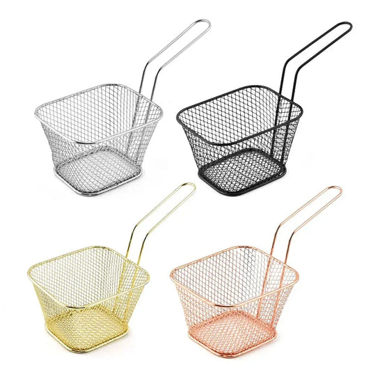 Hot Creative Fryers Basket Net Mesh Fries Chip Kitchen Tool Stainless Steel Fryer Home French Fries Baskets Strainer
