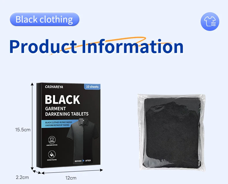 10pcs laundry black color enhancement sheet-non-woven fabric used for fading black clothes, supplementing color, improving color