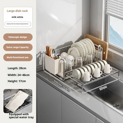 Dish Drying Rack Chopstick Stand Kitchen Bowl Dishes Draining Basket Narrow Cup Holder Over Sink Drainer Draining Shelf Rack