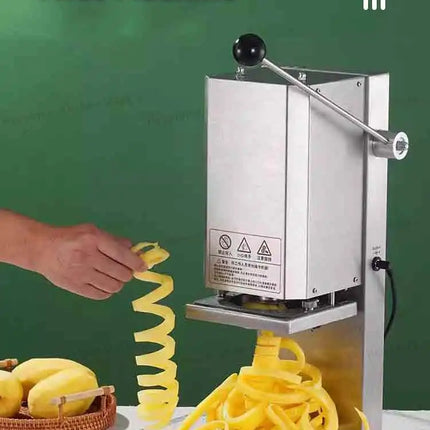 Machine à frites électrique commerciale automatique, machine à frites bouclées, robot culinaire en acier inoxydable, 100 kg/h
