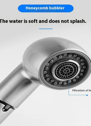 Modern Electric Faucet Brass Stainless Steel Pull-Out Wash Basin Hot Cold Water Basin Tap Touch Control for Household Bathroom