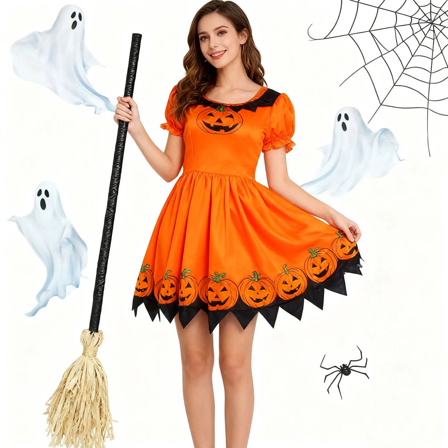 Floating Witch's Brooms Bendable Witches Brooms For Halloween Decor Animated Lights Up Moving Broomstick With Spookys Sounds