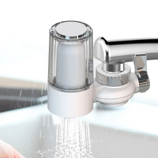 Kitchen Sink Faucet Water Filter - Reduces Chlorine, Limescale & Heavy Metals, Replaceable Activated Carbon Core, Plastic Bottle