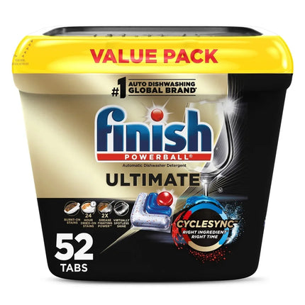 Ultimate Dishwasher Detergent Pods CycleSync Technology Powerful Cleaning Tablets 52 Count Fresh Scent Enzyme Formula Ultimate