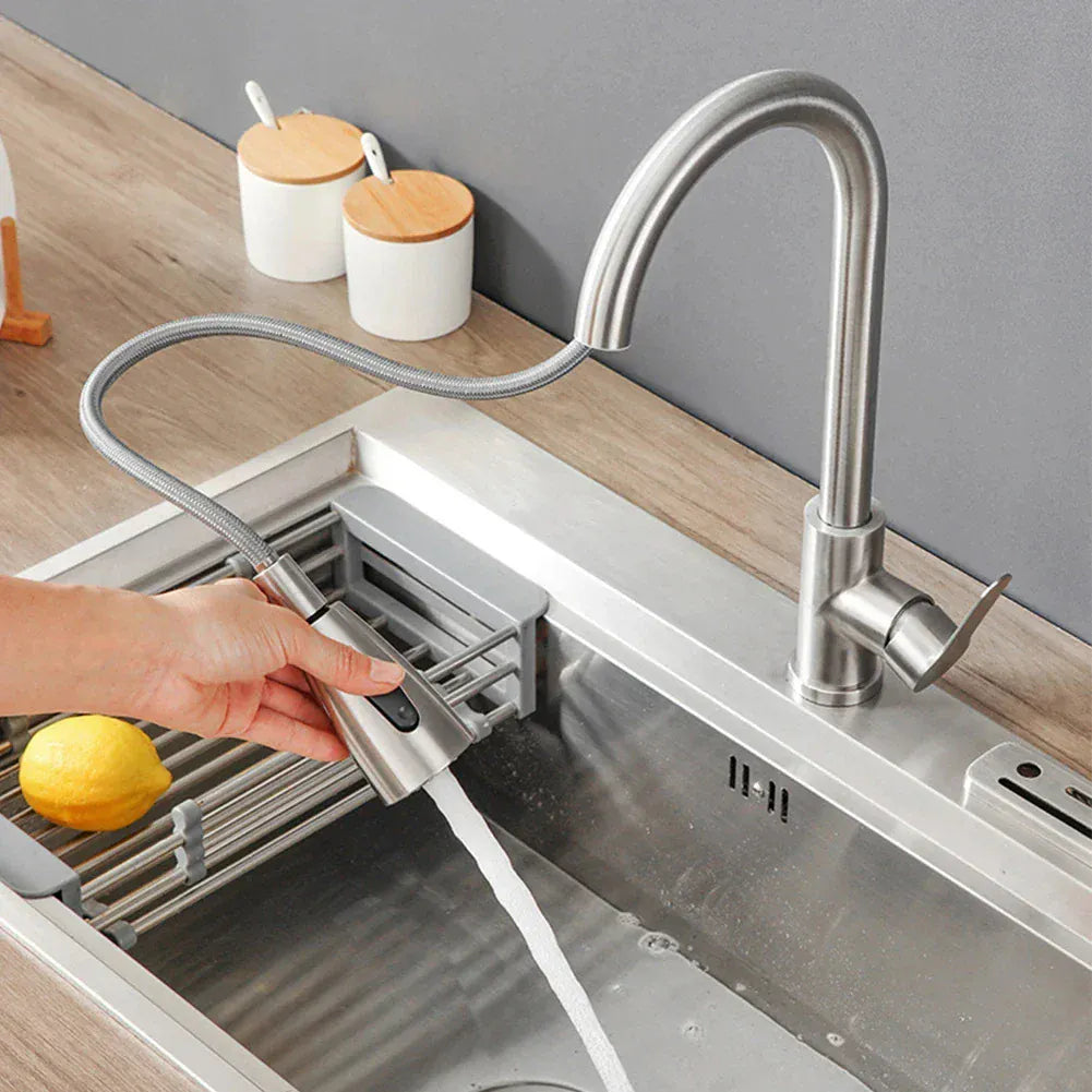 2025 NEW Kitchen Vegetable Wash Tank Stainless Steel Basin Sink Rotatable Hot  Cold Pull-Out Extendable Faucet Vegetable Wash