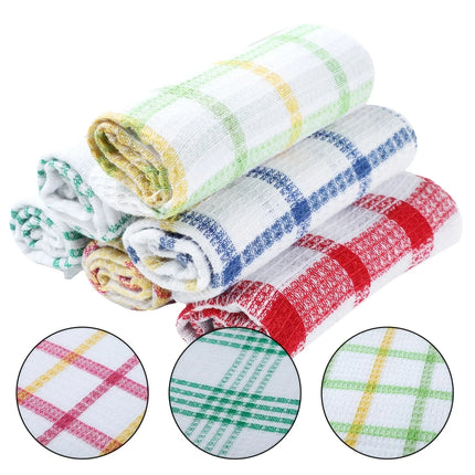 Lot de 3, 5, 10 ou 12 torchons de cuisine à carreaux absorbants