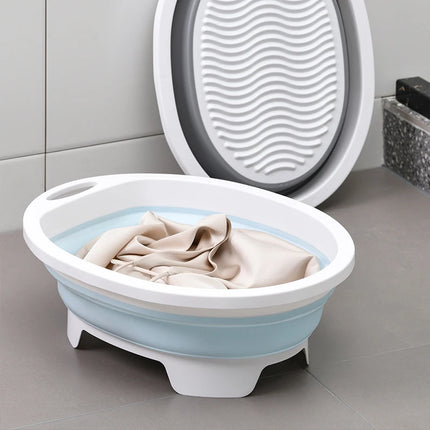 Bassine à linge pliable avec planche à laver