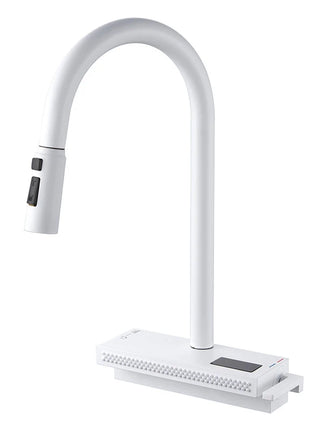 Waterfall Kitchen Faucet Temperature Display For Hot and Cold Water Pull Out Deck Mounted Sink Tap