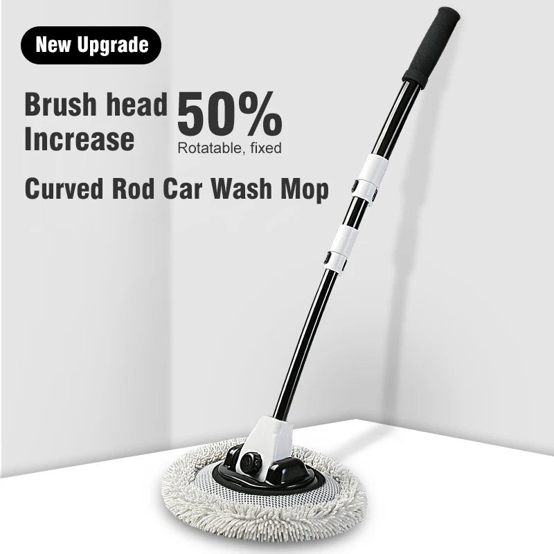 Universal Car Wash Brush Car Cleaning Brush Telescoping Long Handle Mop Chenille Broom Dual Brush Heads Auto Accessories