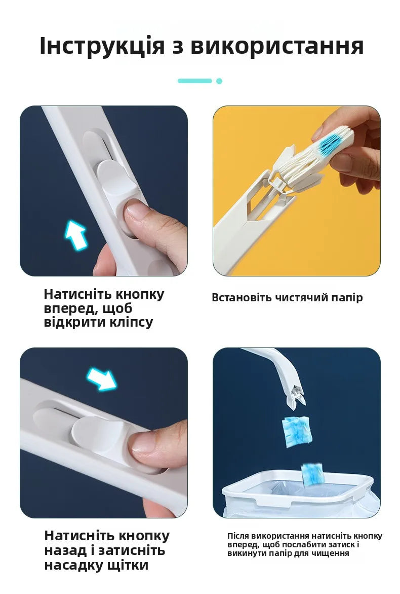 Disposable Toilet Bru with Built-In Cleaner Direct Fluable Head Household Personal Cleaning Tool Batoom Accories