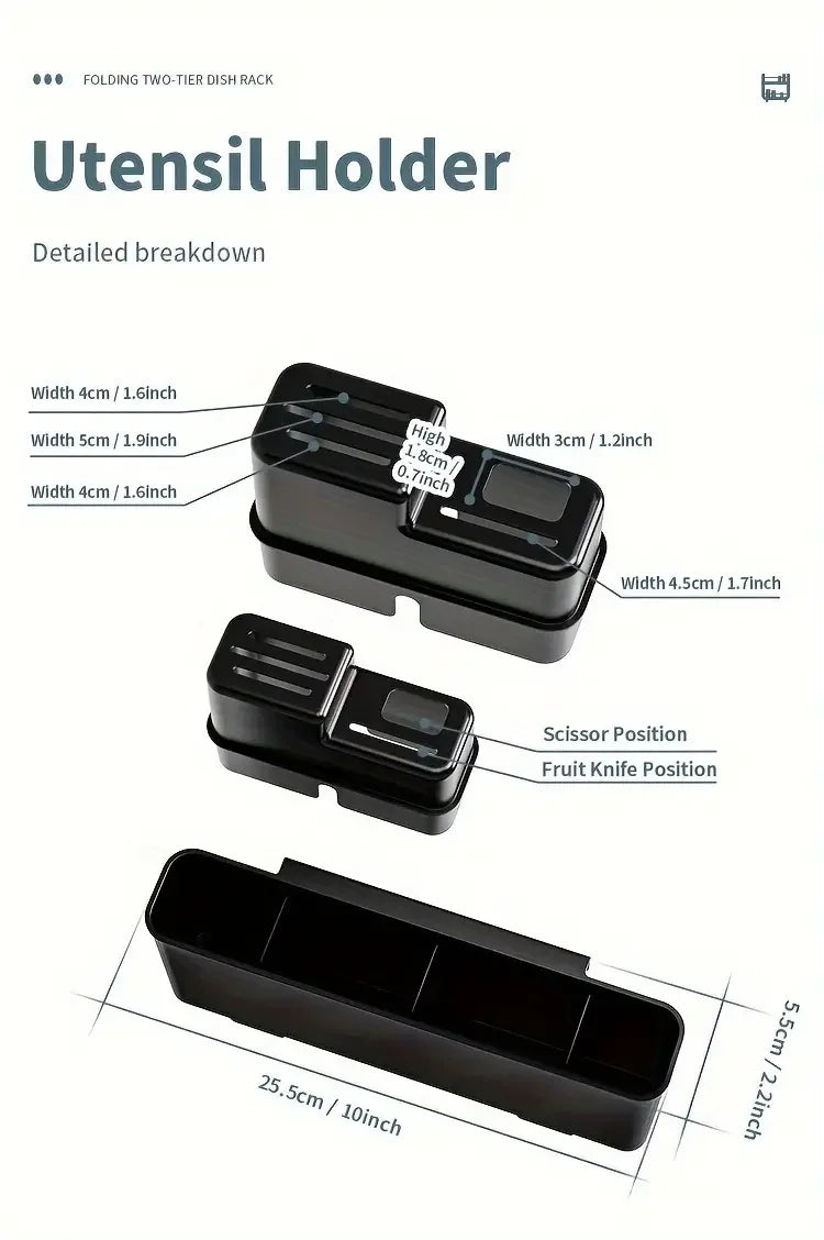 Dish Drying Rack, 2 Tier Large Dish Drying Rack for Kitchen Counter with Drainboard Stainless Steel Dish Drainer for Dish&Cup