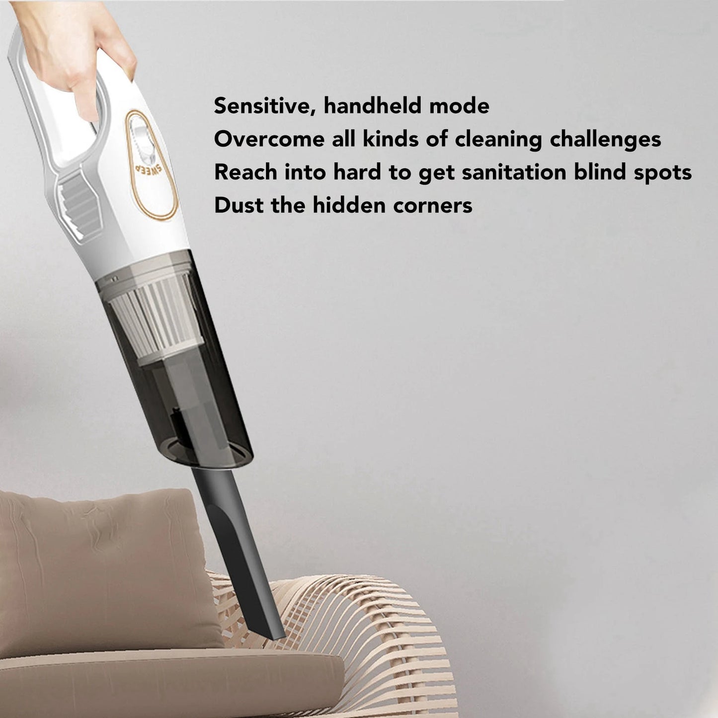 Cordless Vacuum White Strong Suction Integrated Multifunction Removable Handheld Vacuum Cleaner Powerful for Car for Carpet