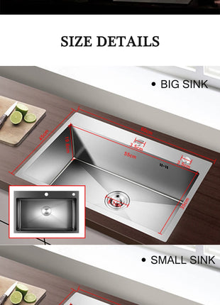 DQOK Stainless Steel Kitchen Sink Slot Dish Basin Kitchen sink Drain Basket And Drain Pip Rectangular
