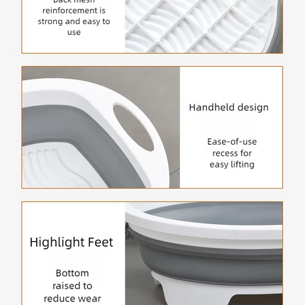 Bassine à linge pliable avec planche à laver