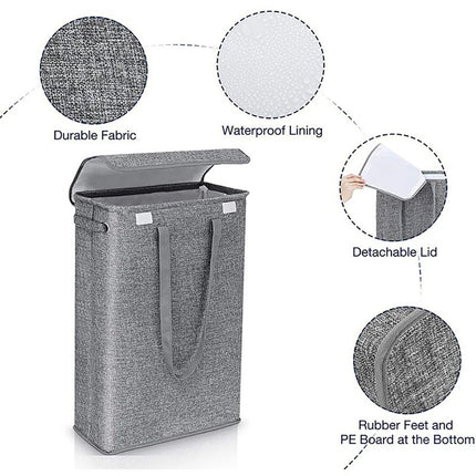 45L Large Capacity Covered Laundry Basket, Detachable Hand-held Dirty Clothes Basket, Waterproof Dirty Laundry Collection