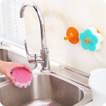 Éponge en forme de fleur pour la vaisselle, la salle de bain, la cuisine - E-menage