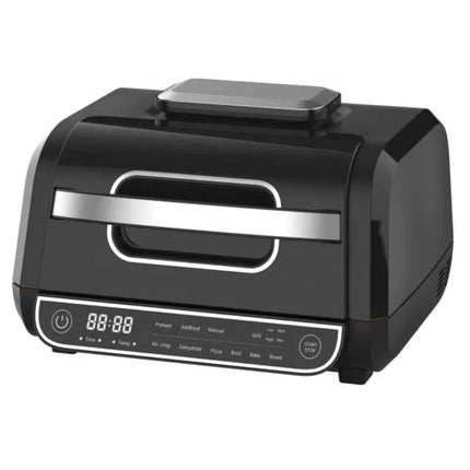 Friteuse à air chaud électrique 7L à double cuve avec minuterie et commandes mécaniques, sans huile