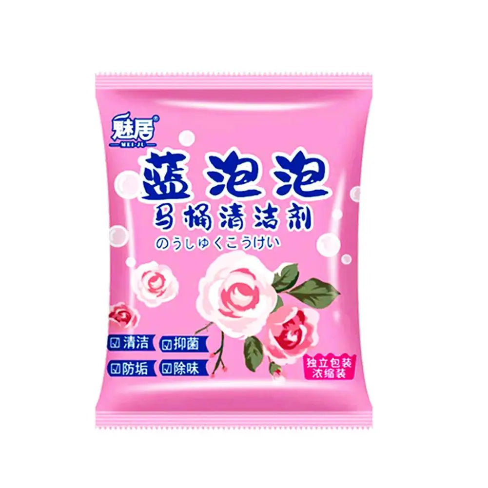 2/5/10Pcs Blue Bubble Toilet Bowl Cleaner Descaling Antibacterial Toilet Cleaner Double Effect Rose Fragrance Toilet Cleaner