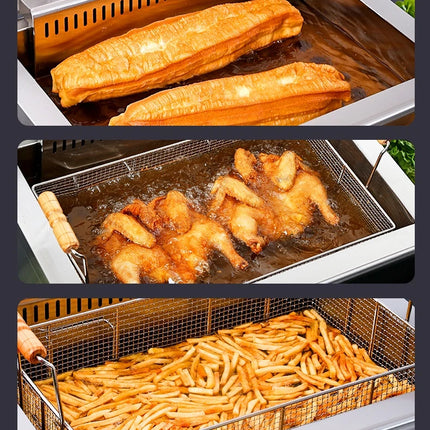 Commercial Electric Fryer - Single Cylinder Large Capacity Fryer for French Fries and Dough Sticks
