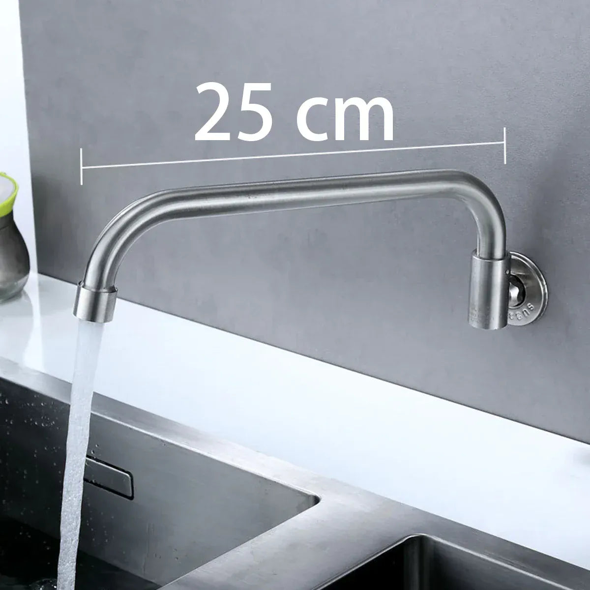 Kitchen Faucet Stainless Steel Wall Mounted Single Cold Water Faucet Lower Curve Faucet Wall Sink Water Tap Premium Quality