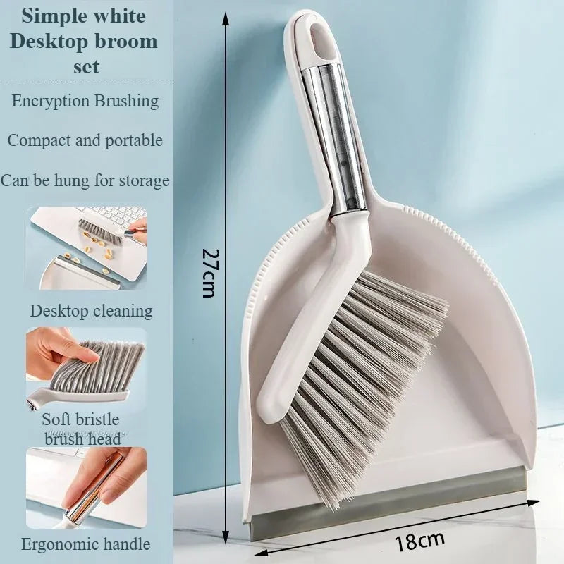 Mini Dustpan and Brush Set Hand Brush Dust Pan Table Cleaning Brush Sweep Broom for Home Computer Keyboard Desktop Table Clean