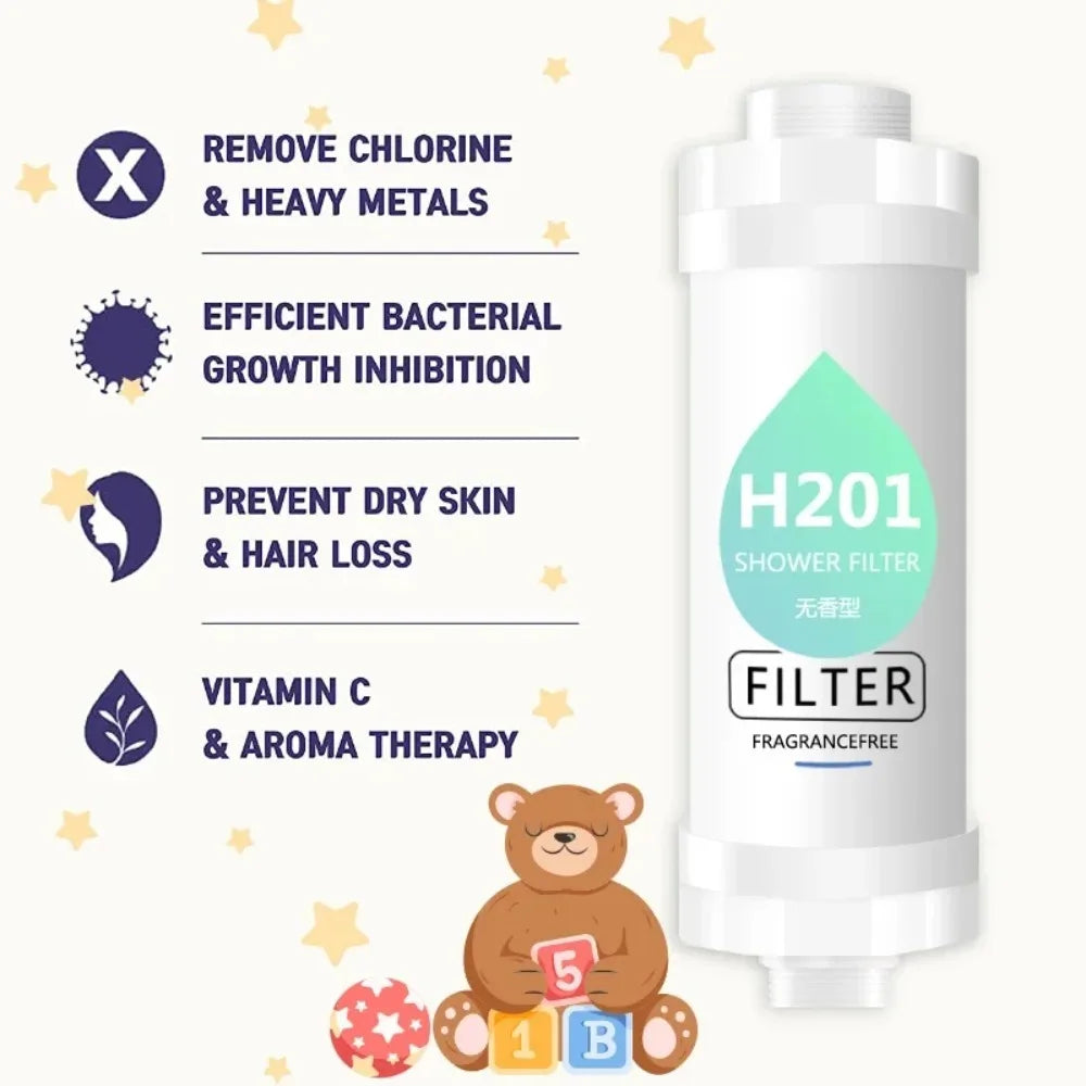 3 in 1 Shower Filter Remove Chlorine Soften Skin Hair Universal Fit All Shower Heads Bathroom Water Purifier Family Safe