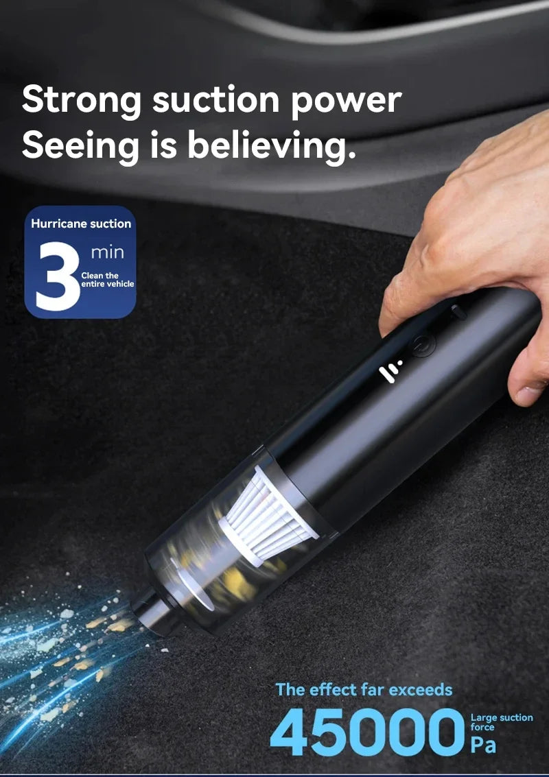 2025 New Wireless Car Vacuum Cleaner, 4-in-1 Handheld Portable Blower Wet&Dry Strong Suction for Home Car Cleaning Accessories