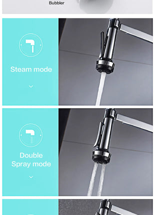 Luxury chrome brass kitchen faucet magnetic suction design with filtered water single hole cold and hot dual control sink faucet