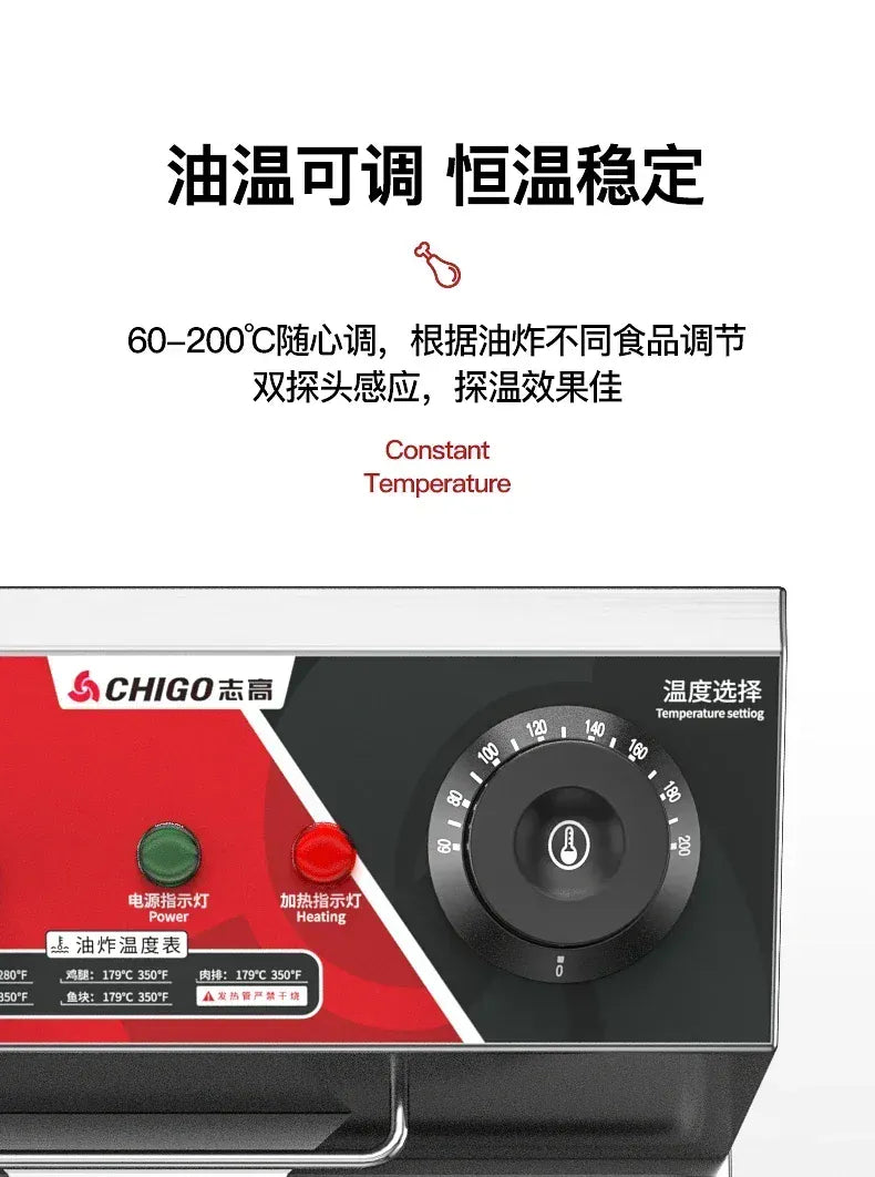 220V Fryer Electric Cookware for Kitchen Deep French Fries Commercial Fryers Frying Oil Cooker Timer Arfrai 10L Ar AF