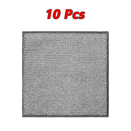 Lot de 10/20 torchons de nettoyage en fil d'argent, microfibre épaisse, éponge intégrée