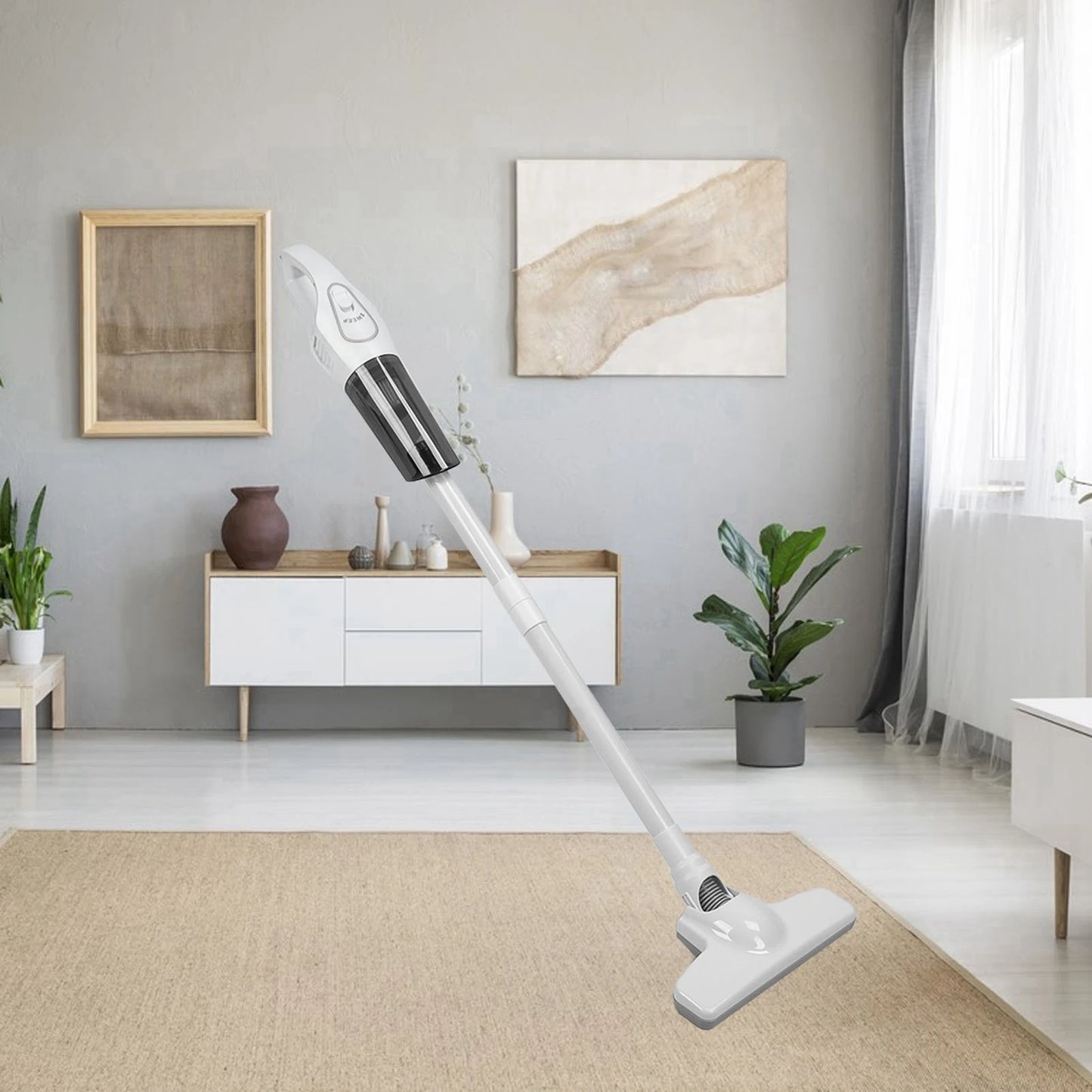 Cordless Vacuum White Strong Suction Integrated Multifunction Removable Handheld Vacuum Cleaner Powerful for Car for Carpet