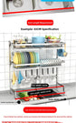 Stainl Steel 304 Kitchen Sink Di Drainer Ra Multi-Function Storage Plate Holder for Diwaing Pool above Countertop
