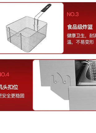 220V Fryer Electric Cookware for Kitchen Deep French Fries Commercial Fryers Frying Oil Cooker Timer Arfrai 10L Ar AF