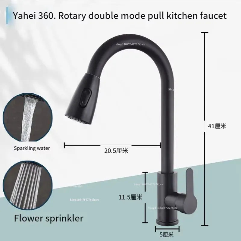 2025 NEW Kitchen Vegetable Wash Tank Stainless Steel Basin Sink Rotatable Hot  Cold Pull-Out Extendable Faucet Vegetable Wash