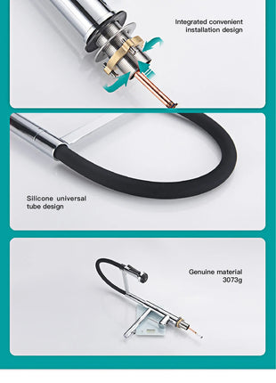 Luxury chrome brass kitchen faucet magnetic suction design with filtered water single hole cold and hot dual control sink faucet